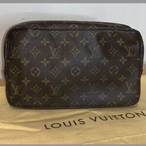 Authentic Louis Vuitton LV Monogram Canvas Trousse 28 XL Travel Cosmetics Bag